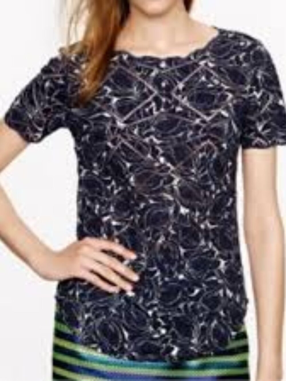 J.Crew "Printed Eyelet Top"